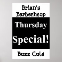 Salon Barbershop Posters Thursday Buzz Cuts