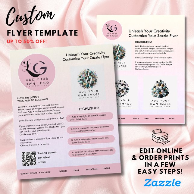 ⭐️SALON BEAUTY BLUSH PINK Simple LOGO Template Flyer (Creator Uploaded)