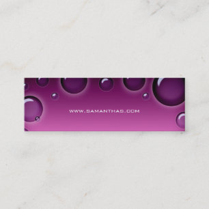 Salon Bookmark Spa bubbles purple pink Mini Business Card