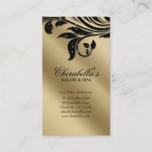 Salon Business Card Elegant Black Gold