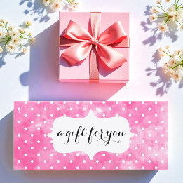 Salon Business Gift Certificate Pink White 