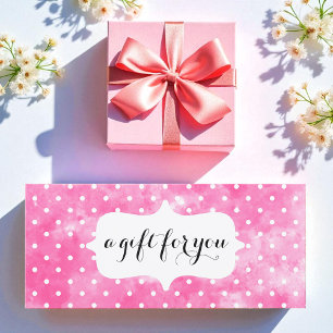 Salon Business Gift Certificate Pink White 