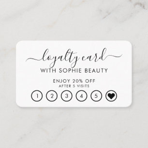 Salon Business Modern Monogram Script Loyalty Card