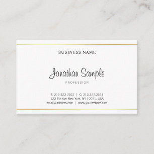 Salon Calligraphy Script Elegant Plain Modern Luxe Business Card