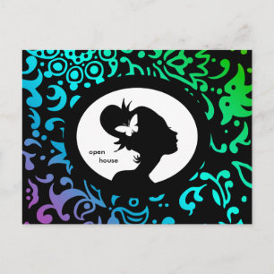 Salon Card Butterfly Woman GBP Silhouette