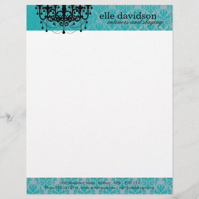 Salon Chandelier Letterhead Template (Front)
