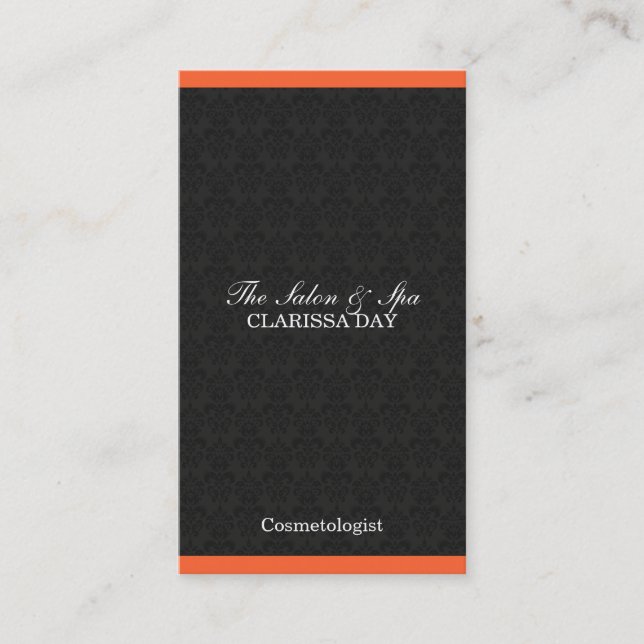 Salon Damask Colour Bar Business Card (Front)