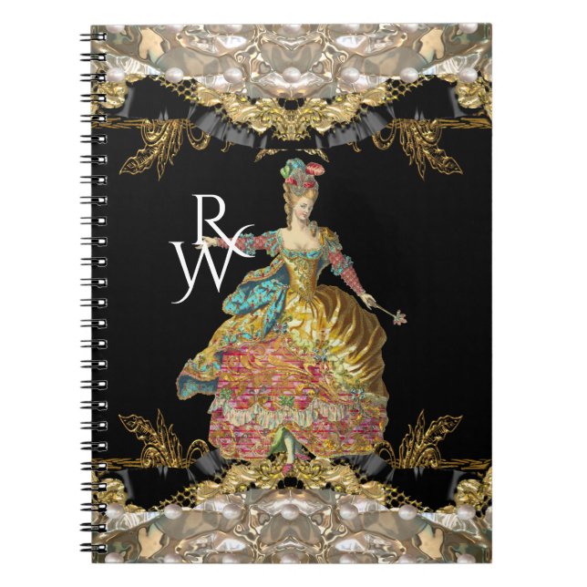 Salon de Liquid  French Rococo Monogram Notebook (Front)