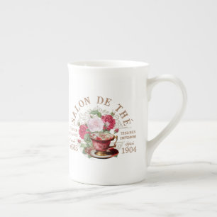 Salon de Thé Tearoom French Rose Teacup Red Tea Bone China Mug