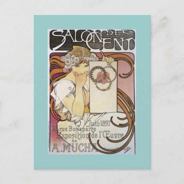 Salon des Cent. ~ Alphonse Mucha Postcard (Front)