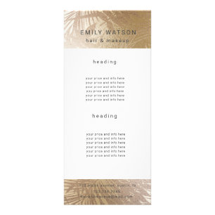 salon faux foil tropical rack cards