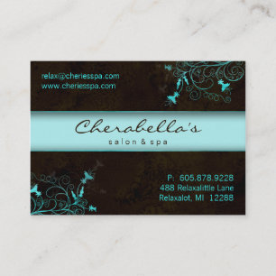 Salon Flower Elegant Turquoise Appointment Card