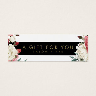 Salon Gift Card Botanical Flowers Stripes