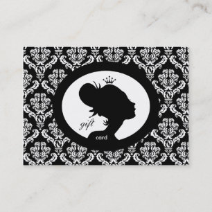 Salon Gift Card Crown Woman Silhouette BW
