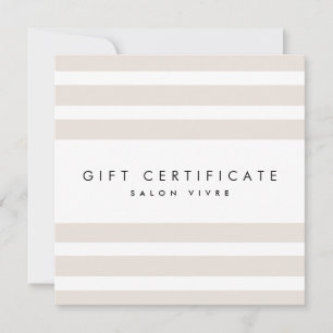 Salon Gift Card Modern Minimalist Stripes