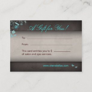 Salon Gift Card Spa Butterfly