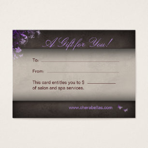 Salon Gift Card Spa Butterfly purple