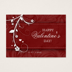 Salon Gift Card Spa Flower Floral Red Hearts