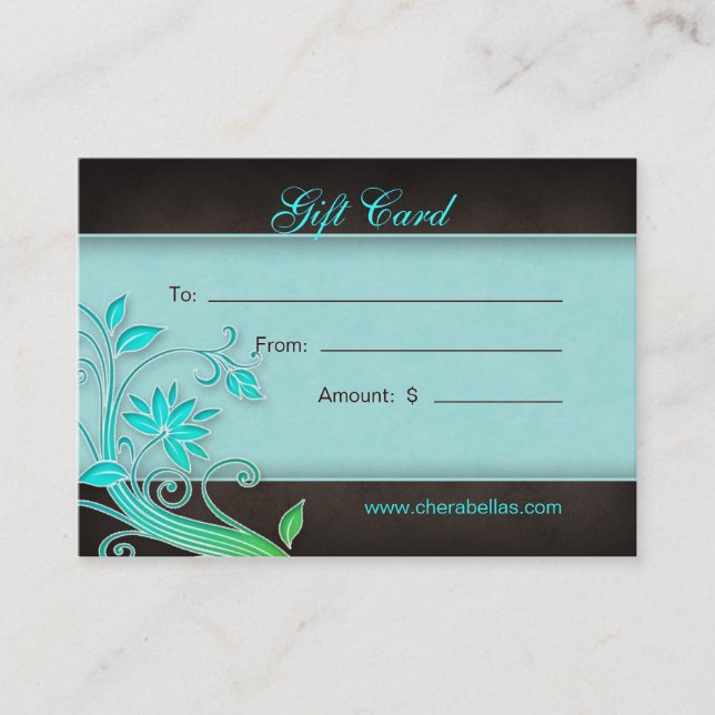 Salon Gift Card Spa Trendy Floral BG (Front)