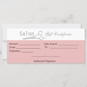Salon Gift Certificate