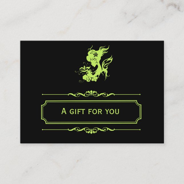 Salon Gift Certificate (Dark Olive Green) (Front)