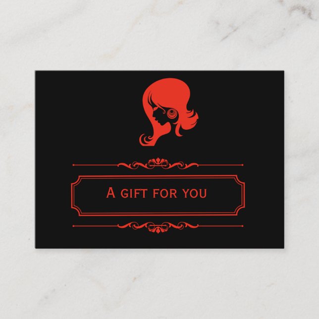 Salon Gift Certificate (Firebrick) (Front)