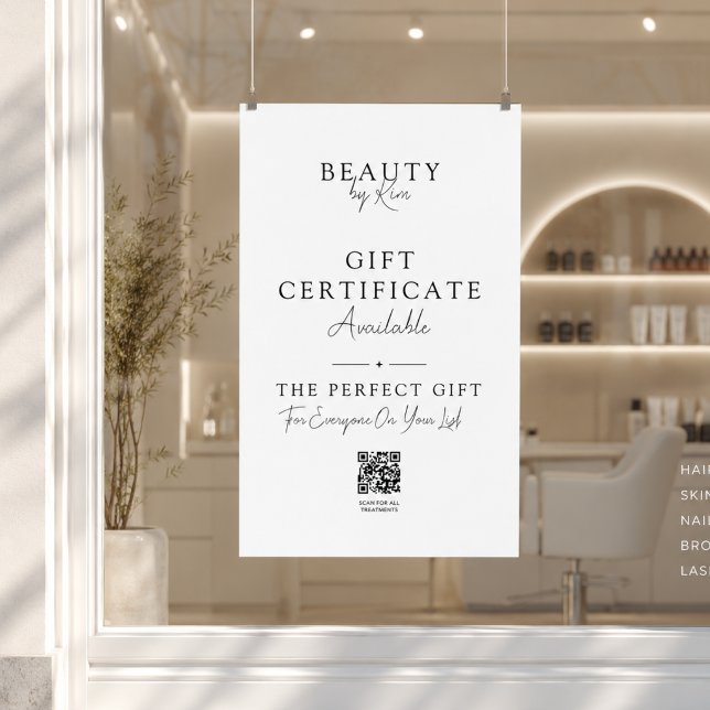 Salon Gift Certificate Promo Poster with QR Code (Salon Gift Certificate Promo Poster with QR Code)