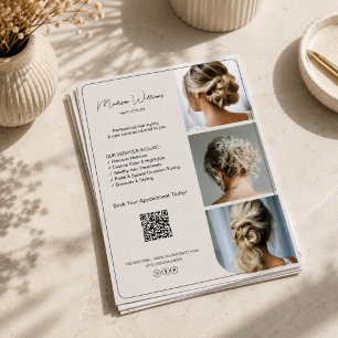Salon Hair Stylist Services 3 Photos QR Flyer
