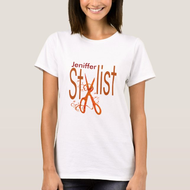 Salon Hair Stylist Uniform Business Occupation T-Shirt (Front)