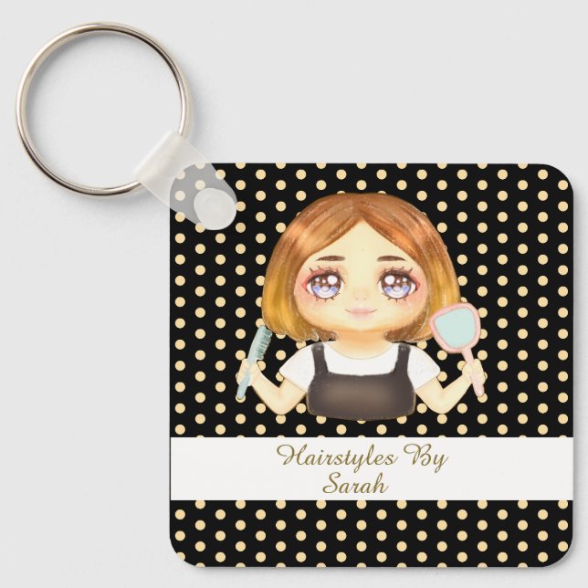  Salon Hairstylist Key Ring (Front)