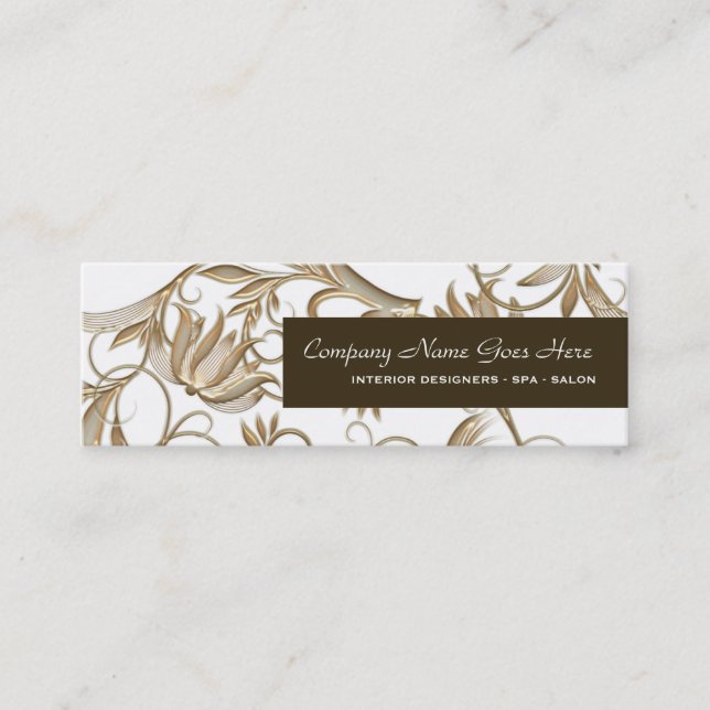 Salon hydro spa floral elegance mini business card (Front)