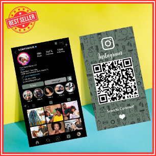 Salon Instagram Sage Green   Social Media QR Code Business Card