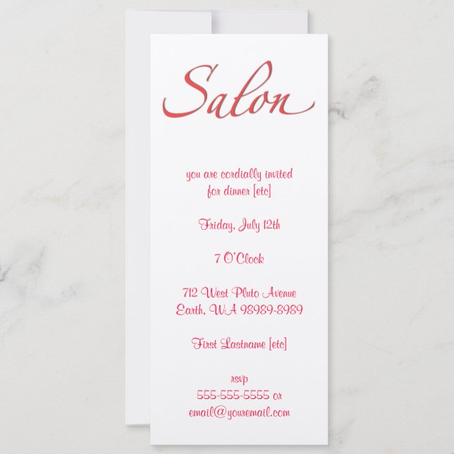 Salon Invitation (Front)