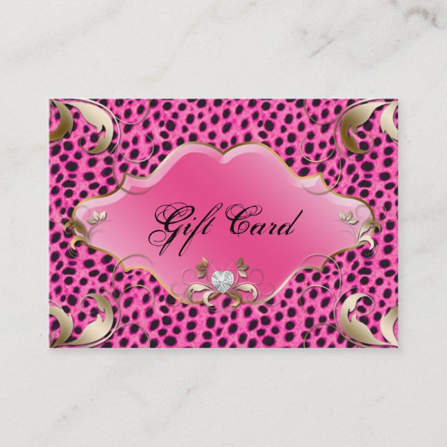 Salon Jewellery Gift Certificate Leopard Pink (Front)