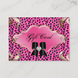 Salon Jewellery Gift Certificate Leopard Pink Bow