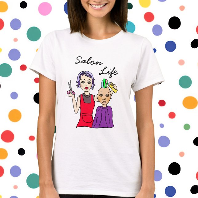 Salon Life Hairstylists Beauty Salon Hairdresser T-Shirt (Creator Uploaded)
