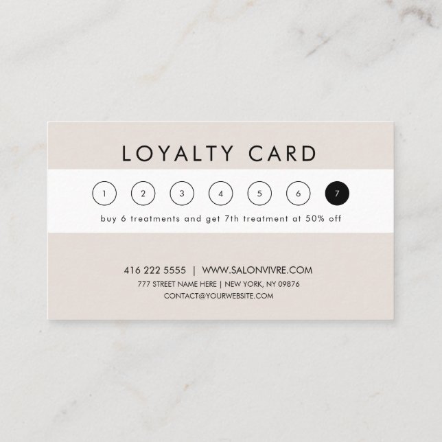Salon Loyalty  Cards Minimal Stripes (Back)