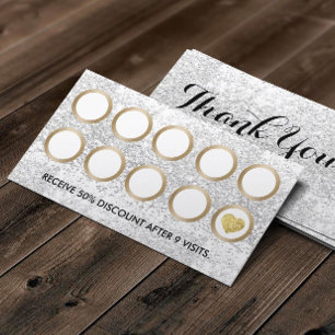 Salon Luxury Silver Glitter Modern Gold Loyalty Card