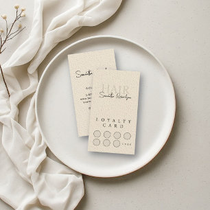Salon Makeup Hair Nails Modern Boho Neutral Earthy Loyalty Card