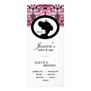 Salon Marketing Cards Crown Damask Floral