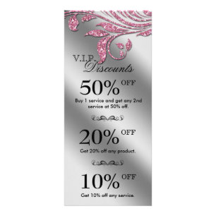 Salon Marketing Cards Jewellery Sparkle Pink Silve