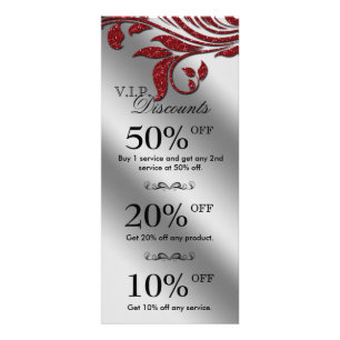 Salon Marketing Cards Jewellery Sparkle Red