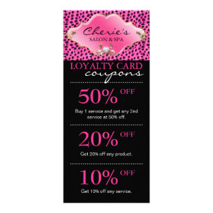 Salon Marketing Cards Leopard Jewellery Pink Gold