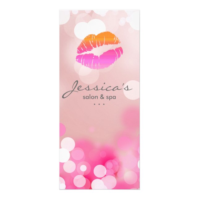 Salon Marketing Cards Makeup Pink Lips & Lights (Front)