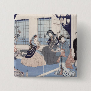 Salon of a house of foreign merchants at 15 cm square badge
