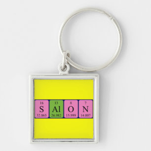 Salon periodic table name keyring