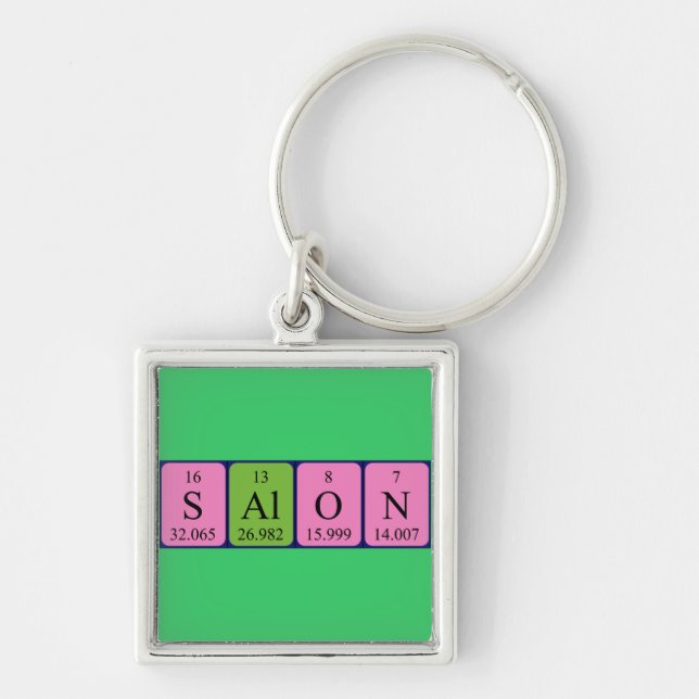 Salon periodic table name keyring (Front)