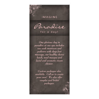 Salon Rack Card Floral Vintage Pink Taupe Brown