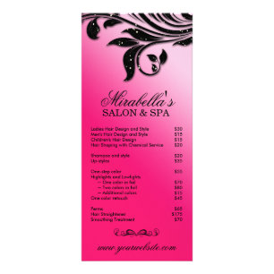 Salon Rack Card Jewellery Leaf Floral Black Pink