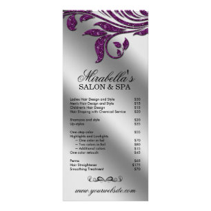 Salon Rack Card Jewellery Leaf Floral Purple Spark
